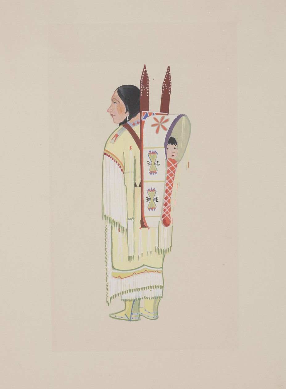 Kiowa Squaw, n. 1934 (akvarelli) tekijältä Monroe Tsatoke