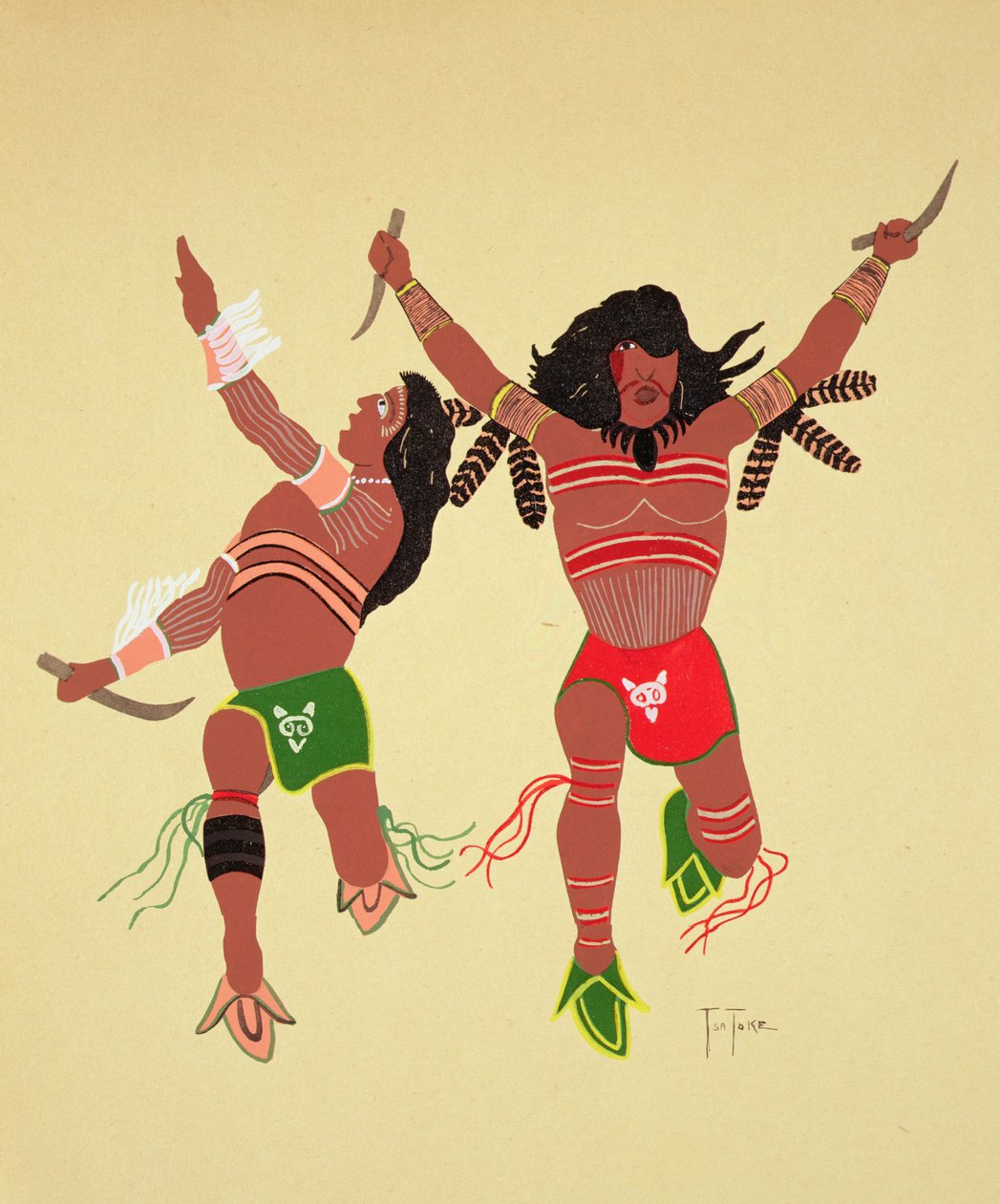 Kiowa Warriors (pochoir-painatus) tekijältä Monroe Tsatoke