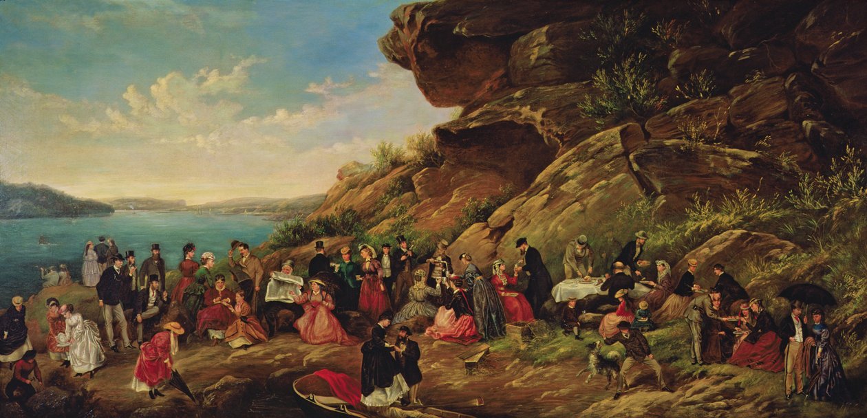Piknik Clark Islandilla, 1870 tekijältä Montague Scott