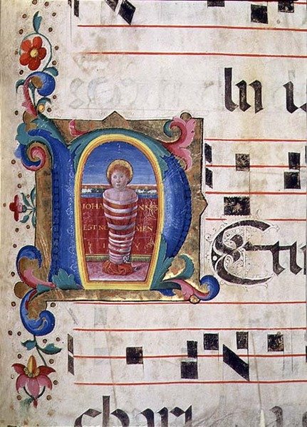 Ms 543 f.74r Historioitu alkukirjain 