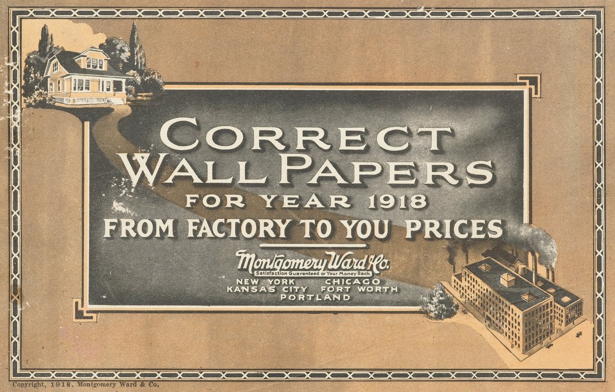 Oikeat seinäpaperit vuodelle 1918 tekijältä Montgomery Ward and Co.