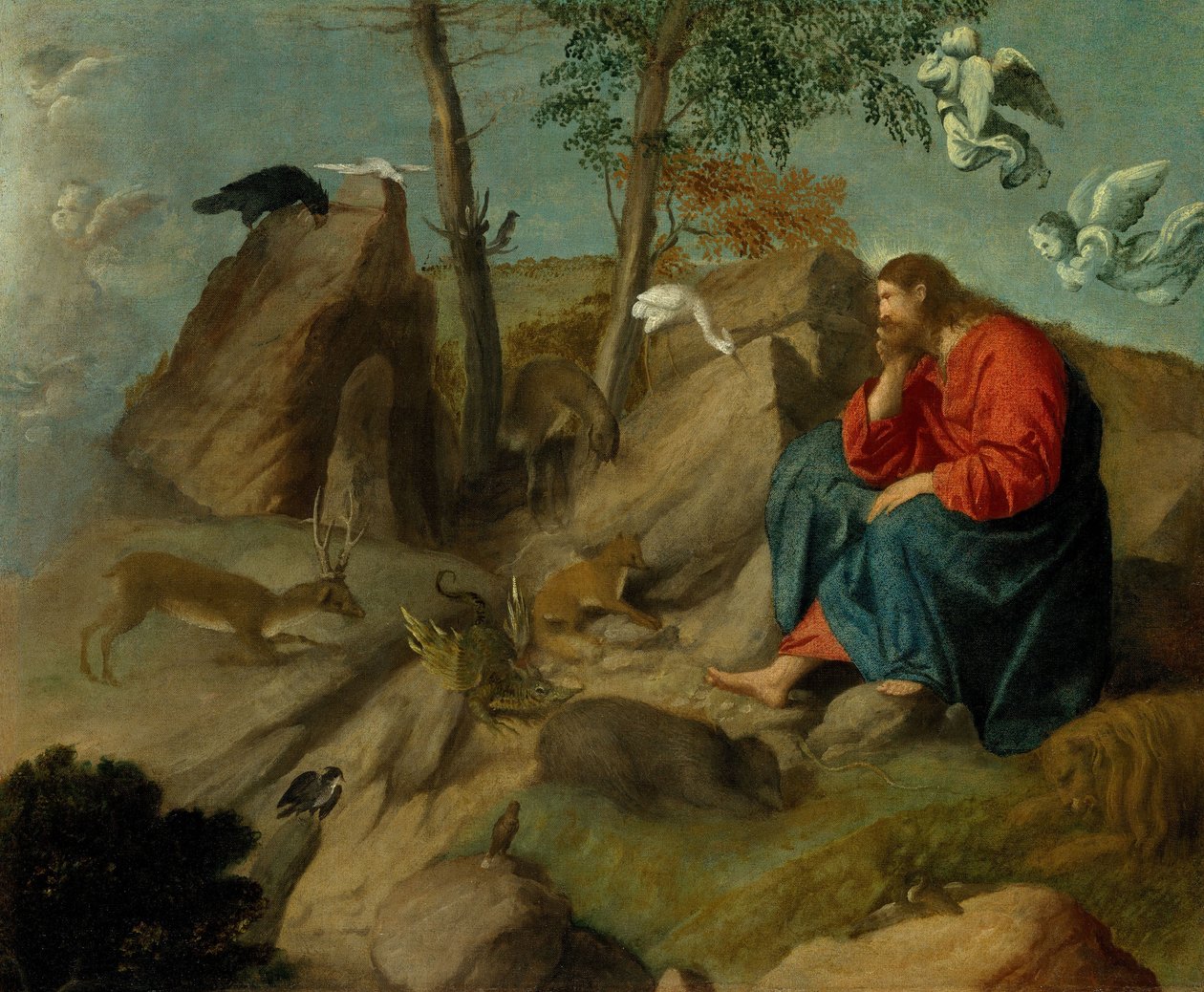 Kristus erämaassa, n. 1515-20 tekijältä Moretto da Brescia