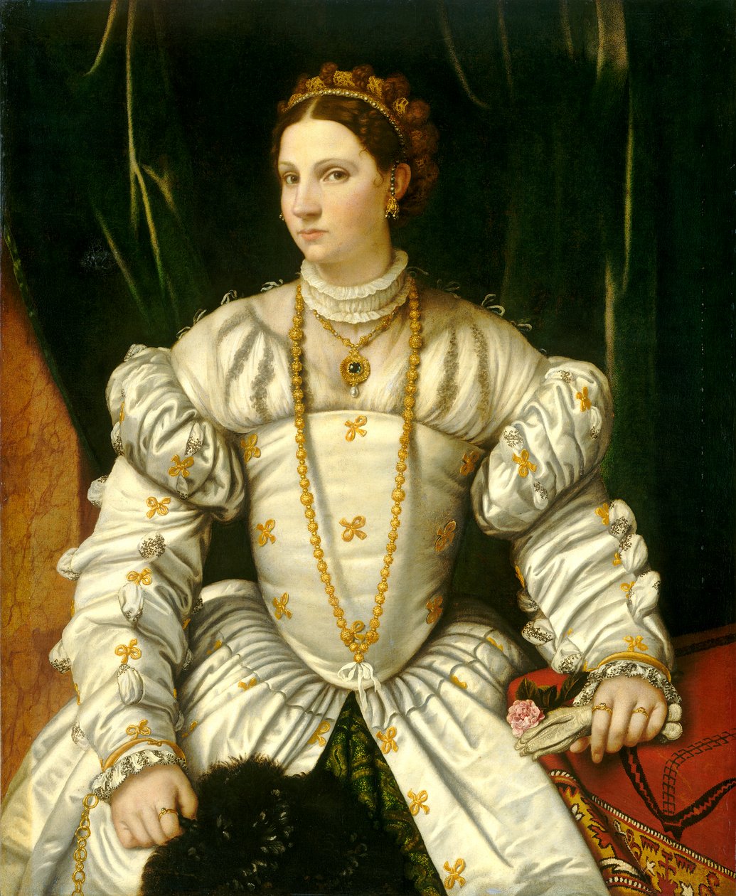 Valkoisen naisen muotokuva, n. 1540 tekijältä Moretto da Brescia