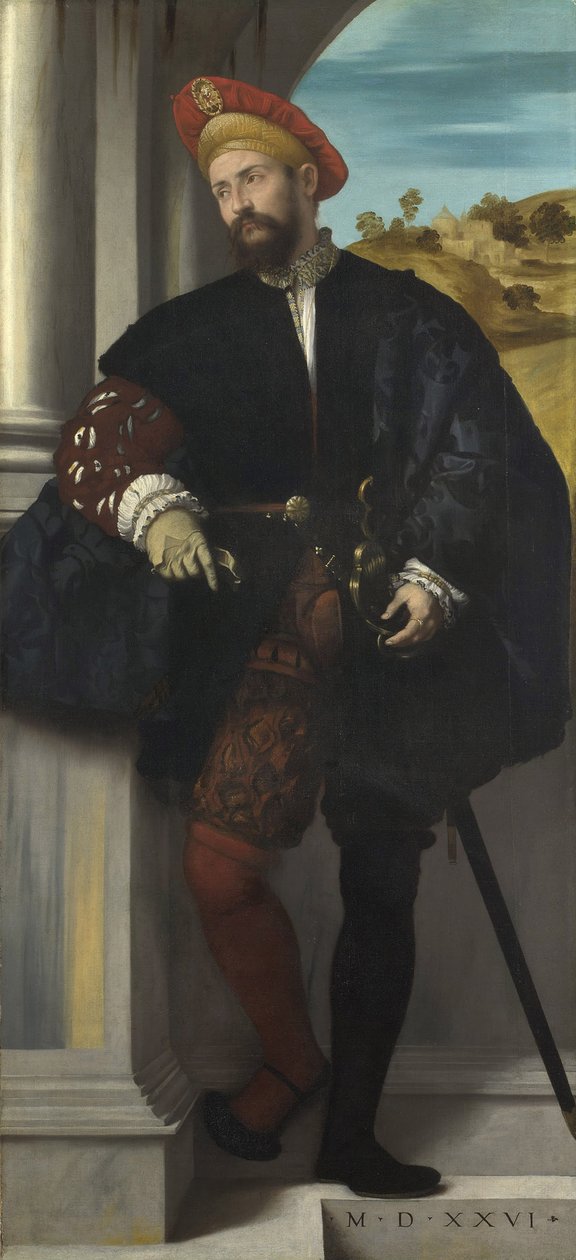Miehen muotokuva, 1526 tekijältä Moretto da Brescia