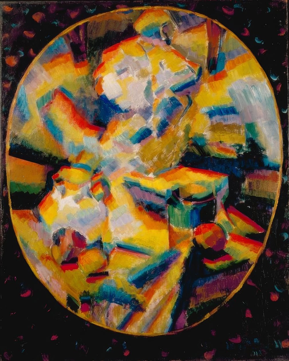 Still Life Synchromy kanssa Nude keltaisella värillä tekijältä Morgan Russell