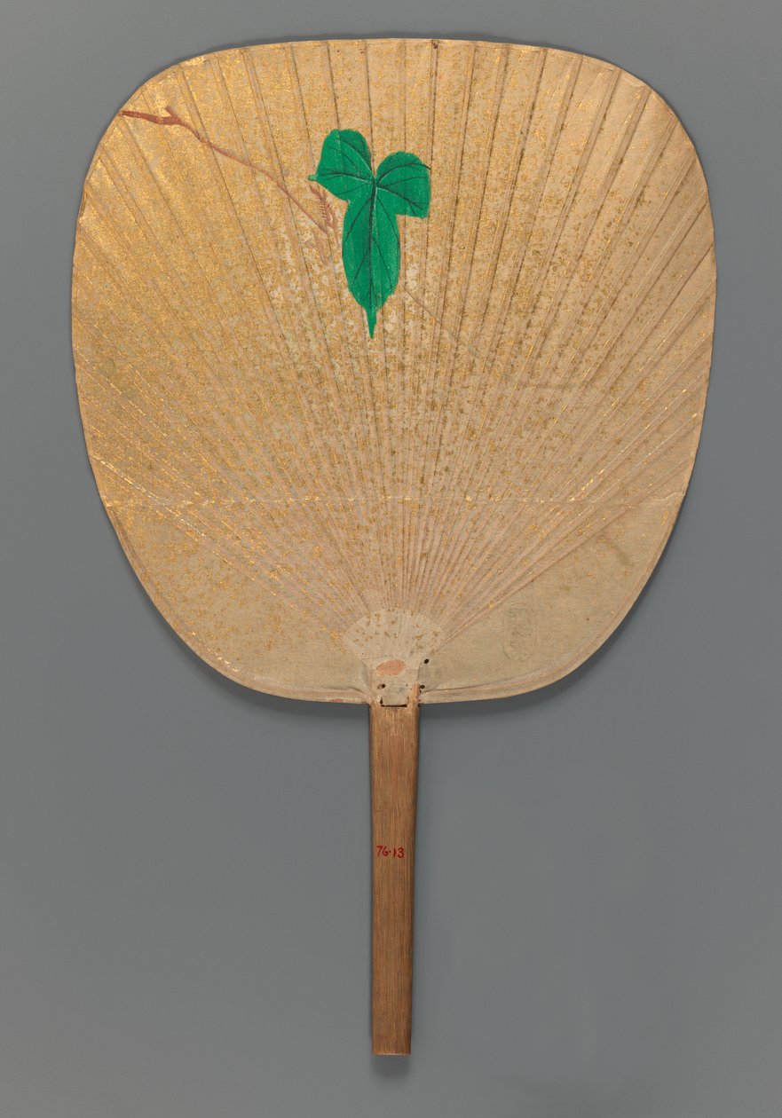 Morning Glory (verso), n. 1870 (muste, väri ja kultapilkku paperilla) tekijältä Mori Ippo