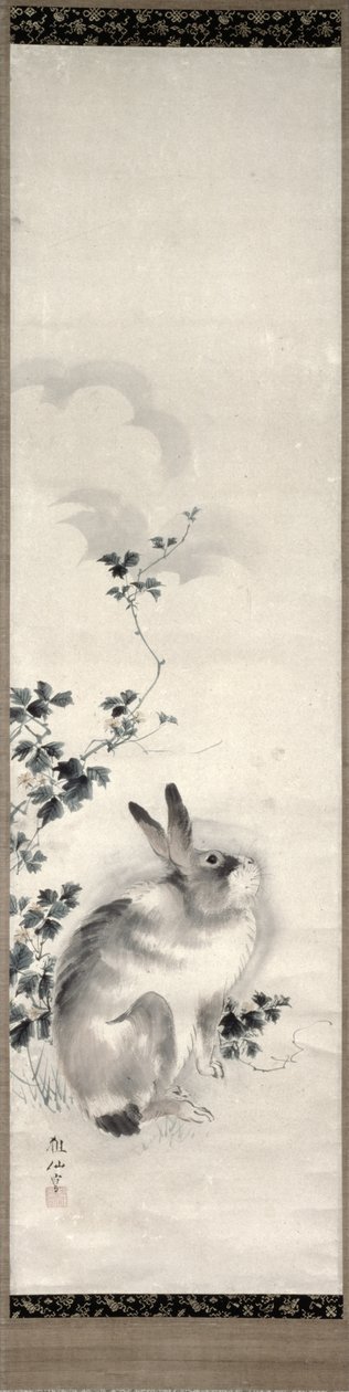 Jänis, n. 1800 (akvarelli paperille) tekijältä Mori Sosen