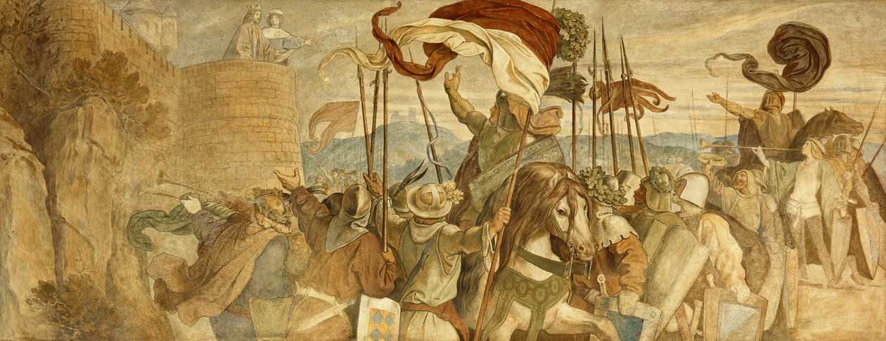 "Uskolliset miehet ovat paras seinä", n. 1855 tekijältä Moritz Ludwig von Schwind