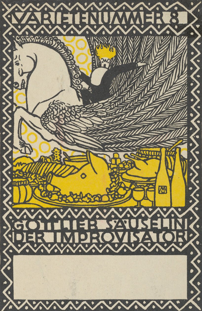 Näytös 8: Gottlieb Säuselin improvisoija Lajike numero 8: Gottlieb Säuselin improvisoija..., 1907. tekijältä Moritz Jung