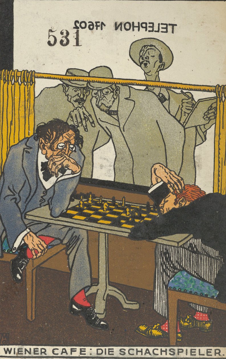Wienin kahvila: Shakinpelaajat Wiener Café: Shakinpelaajat, 1911. tekijältä Moritz Jung