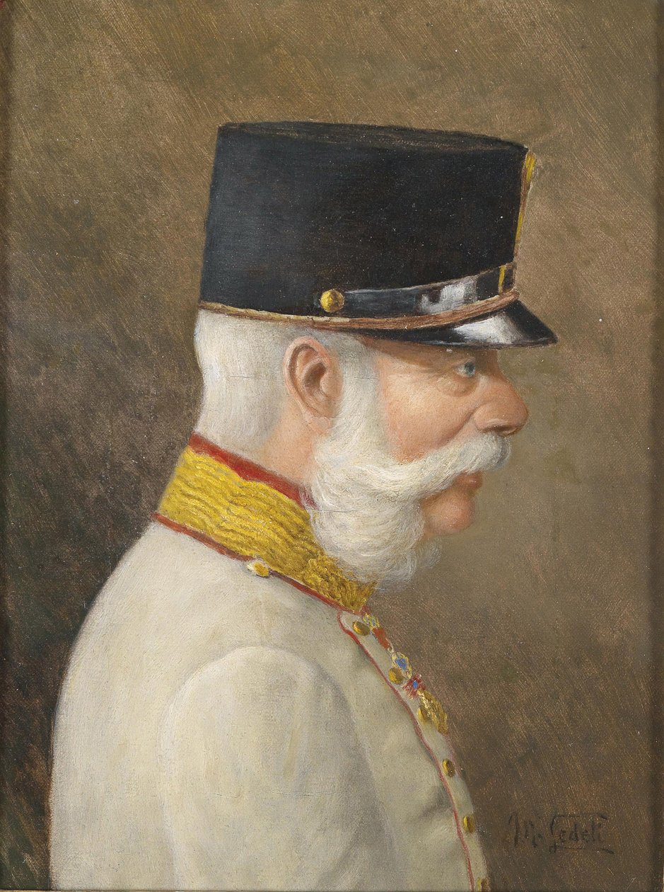 Franz Joseph I Itävallan muotokuva tekijältä Moritz Ledeli