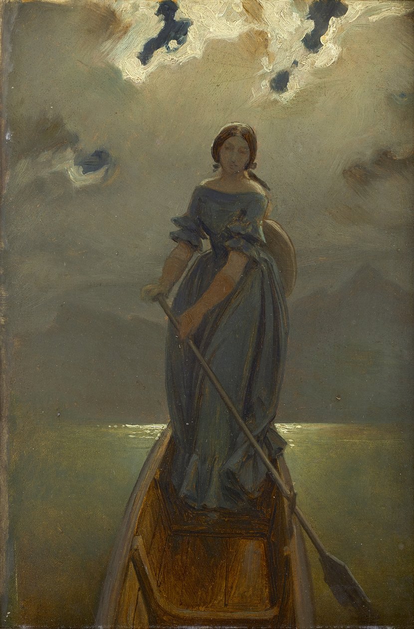 Venenainen paronitar Marie Spaun Gmundner Seessä, n. 1851. tekijältä Moritz Ludwig von Schwind