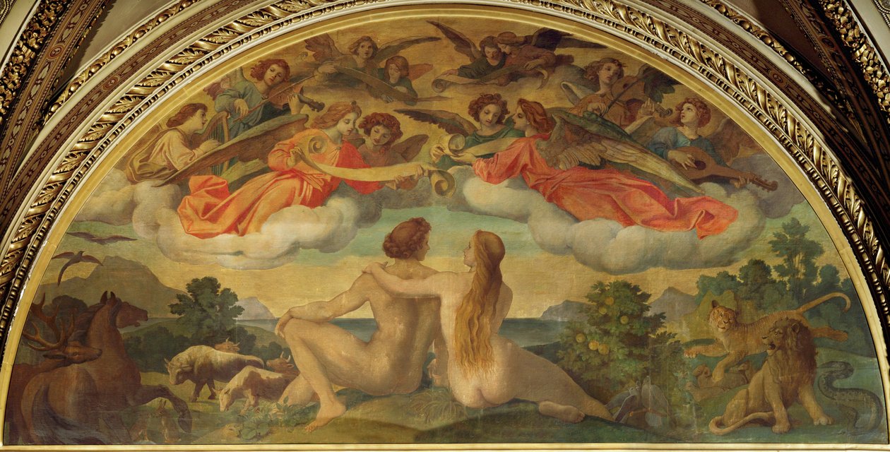 Lunette Wienin valtionoopperan aulassa: Joseph Haydnin Luominen tekijältä Moritz Ludwig von Schwind