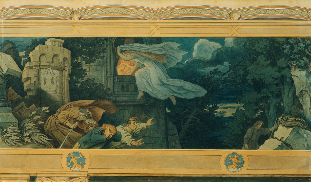 La bella Melusina: IX. Acabat del dolor de la mare de Melusine tekijältä Moritz Ludwig von Schwind