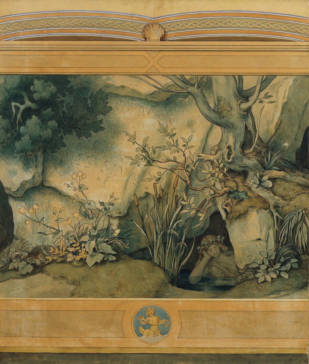 Kaunis melusiini: I. Fontes Melusinae tekijältä Moritz Ludwig von Schwind