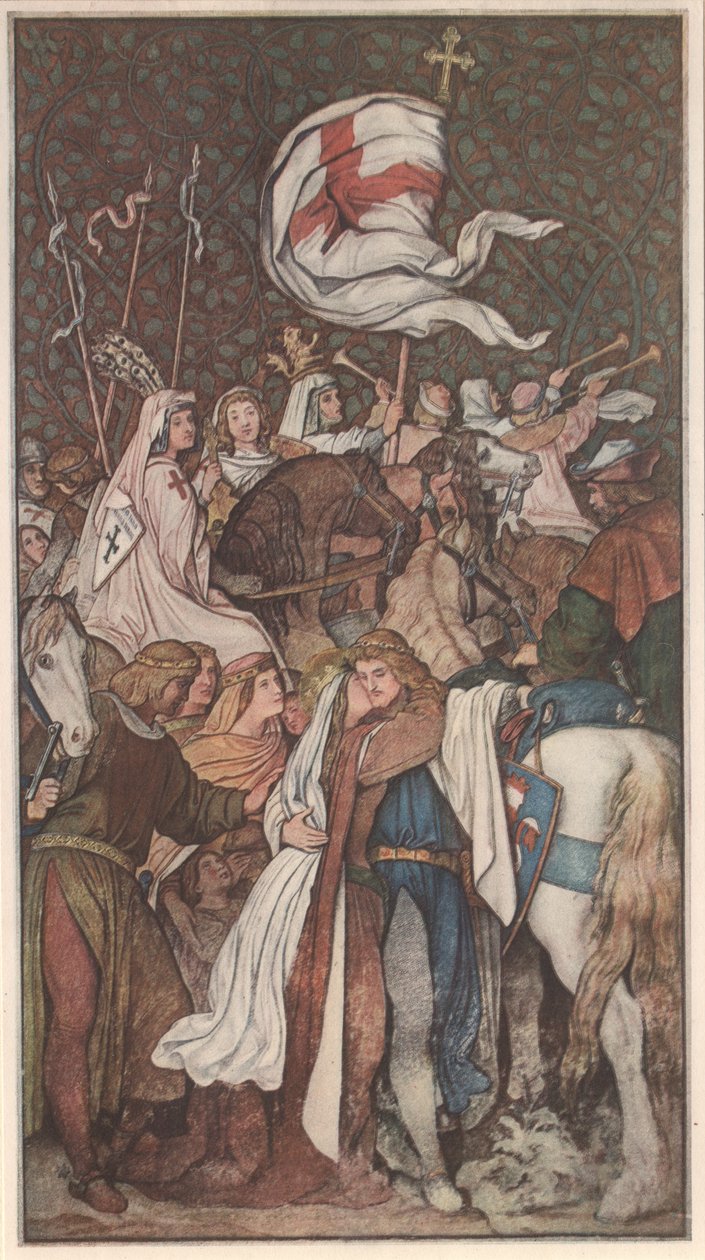 Ludwig der Heilige nimmt Abschied von seiner Gemahlin Elisabeth tekijältä Moritz Ludwig von Schwind