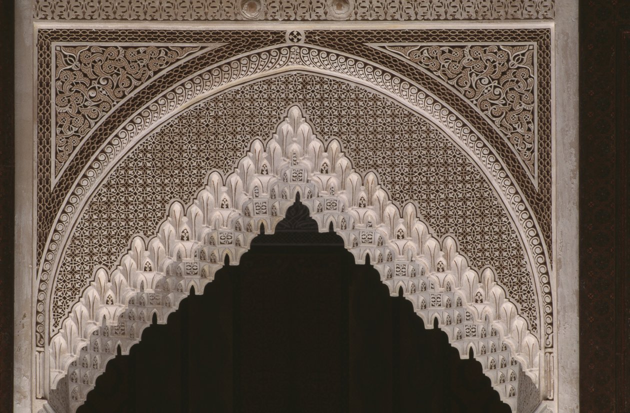 Thamiel glaouin kasbah, stukko, yksityiskohta (keraaminen) tekijältä Moroccan School
