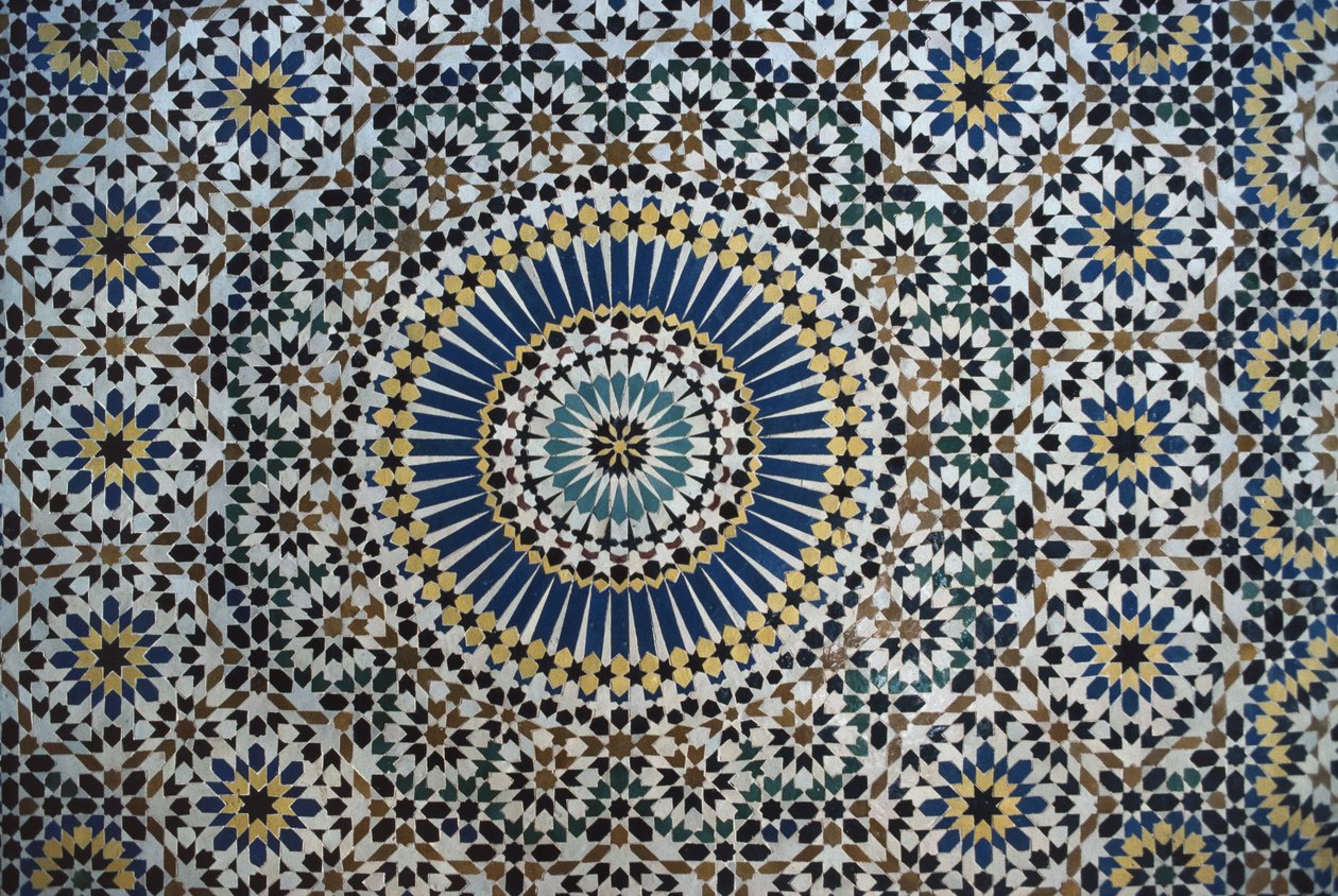 Thamiel glaouin kasbah, zellij-laatat, yksityiskohdat (keramiikka) tekijältä Moroccan School