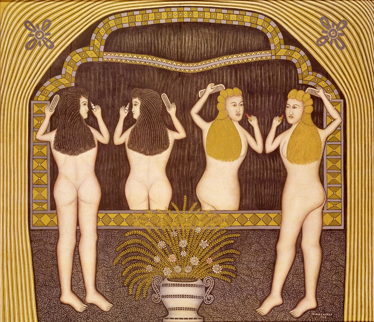 Kaksi naista peilin edessä tekijältä Morris Hirshfield