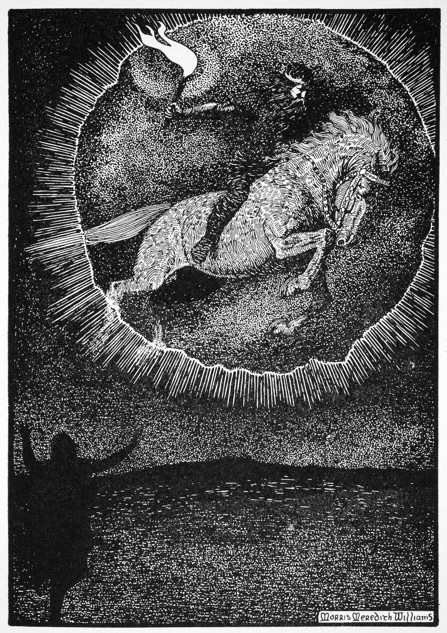 "Visio miehestä harmaalla hevosella", 1913. tekijältä Morris Meredith Williams
