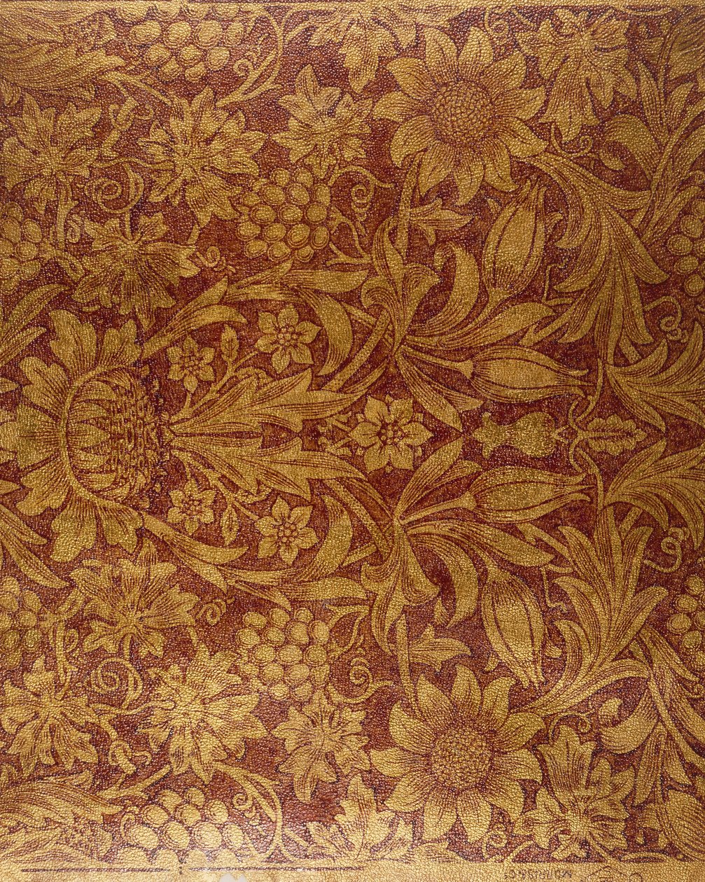 "Sunflower" tapetti (painettu, kullattu ja lakattu paperi) tekijältä Morris and Company