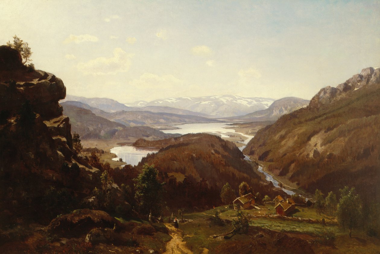 Näkymä Aliin Hallingdalissa 1871 tekijältä Morten Muller