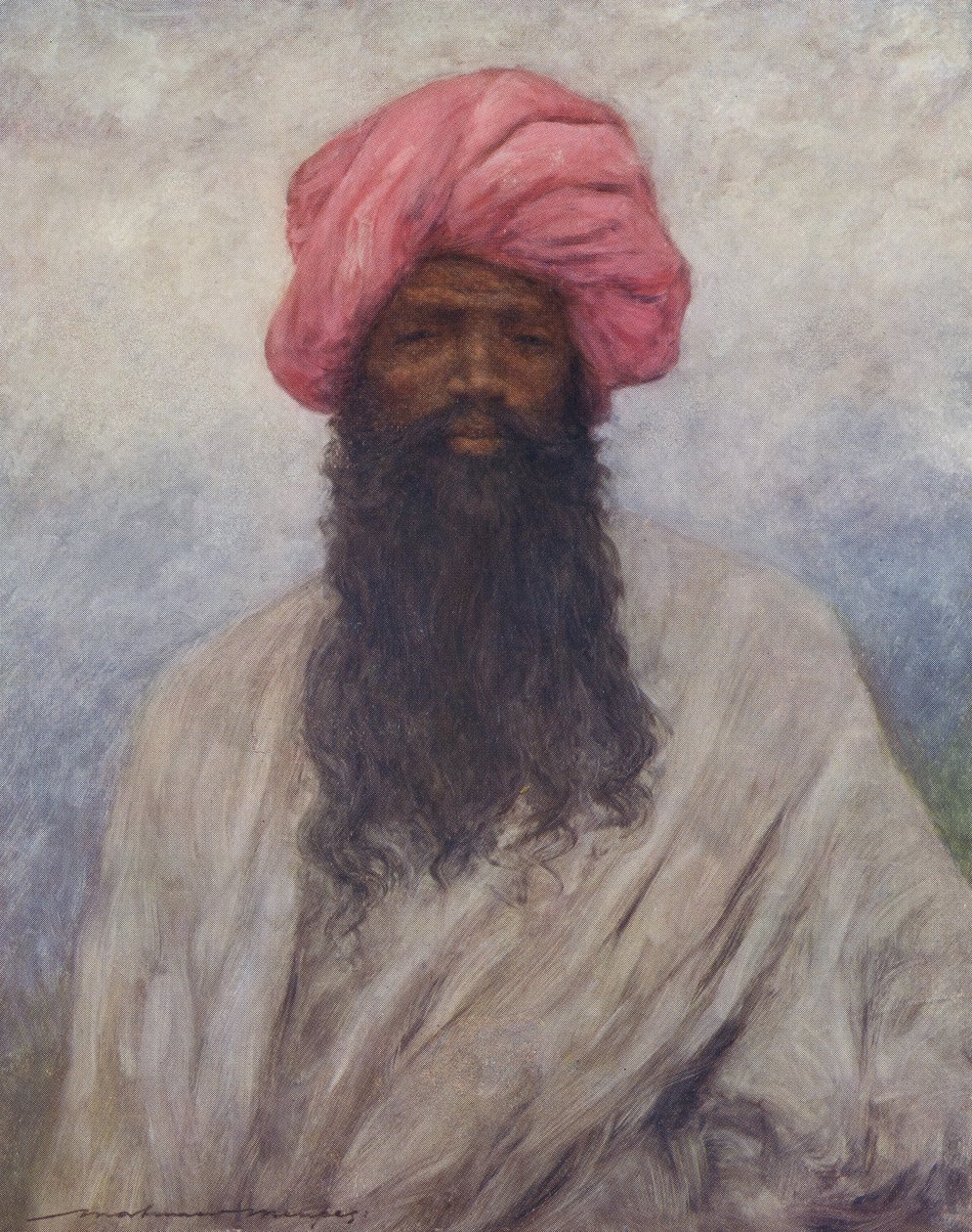 Baluchi-miehen muotokuva 1900-luvun alussa tekijältä Mortimer Ludington Menpes