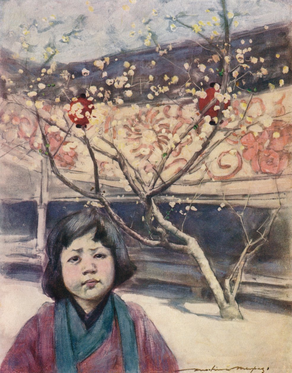 "Japanilainen tyttö luumun värissä", 1887, 1901 tekijältä Mortimer L Menpes