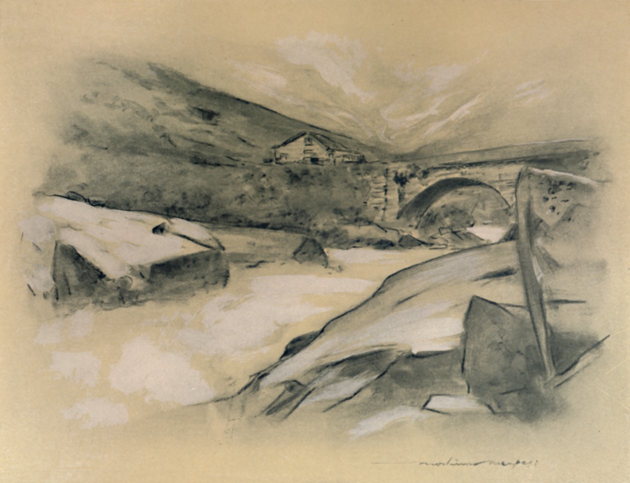 "A Mountain Torrent", 1903 tekijältä Mortimer L Menpes
