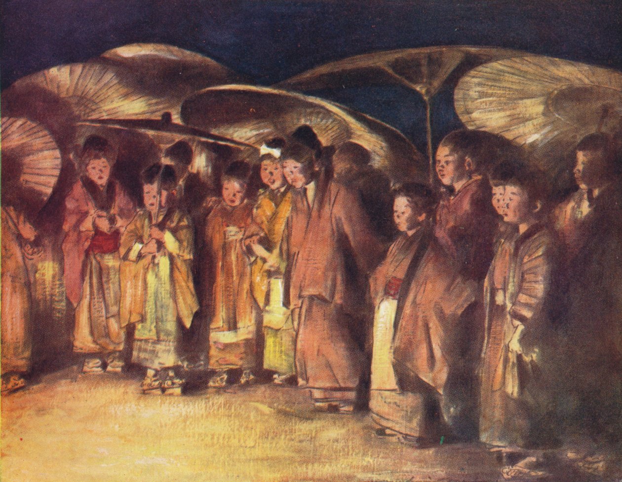 Katukuvaus, Kioto, 1887, 1901 tekijältä Mortimer L Menpes