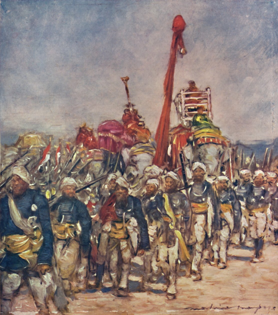 "Tyypillinen ryhmä pidättäjien kulkueessa", 1903 tekijältä Mortimer L Menpes