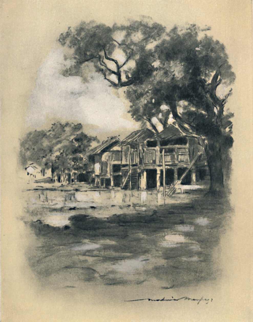 "Ylämaakylä", 1903 tekijältä Mortimer L Menpes