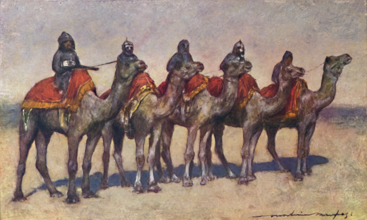 "Armed Camel Riders from Bikanir", 1903 tekijältä Mortimer L Menpes