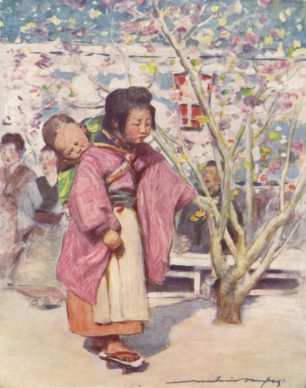 "Baby and Baby", c1887, 1901 tekijältä Mortimer L Menpes