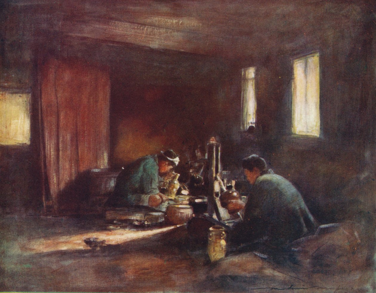 "Pronssityöläiset", c1887, 1901 tekijältä Mortimer L Menpes