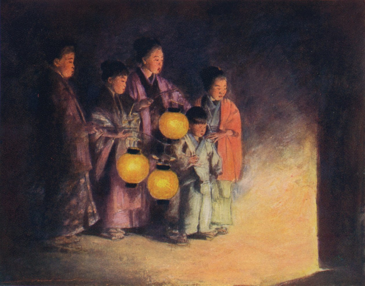 "Lyhdyn valossa", c1887, 1901 tekijältä Mortimer L Menpes