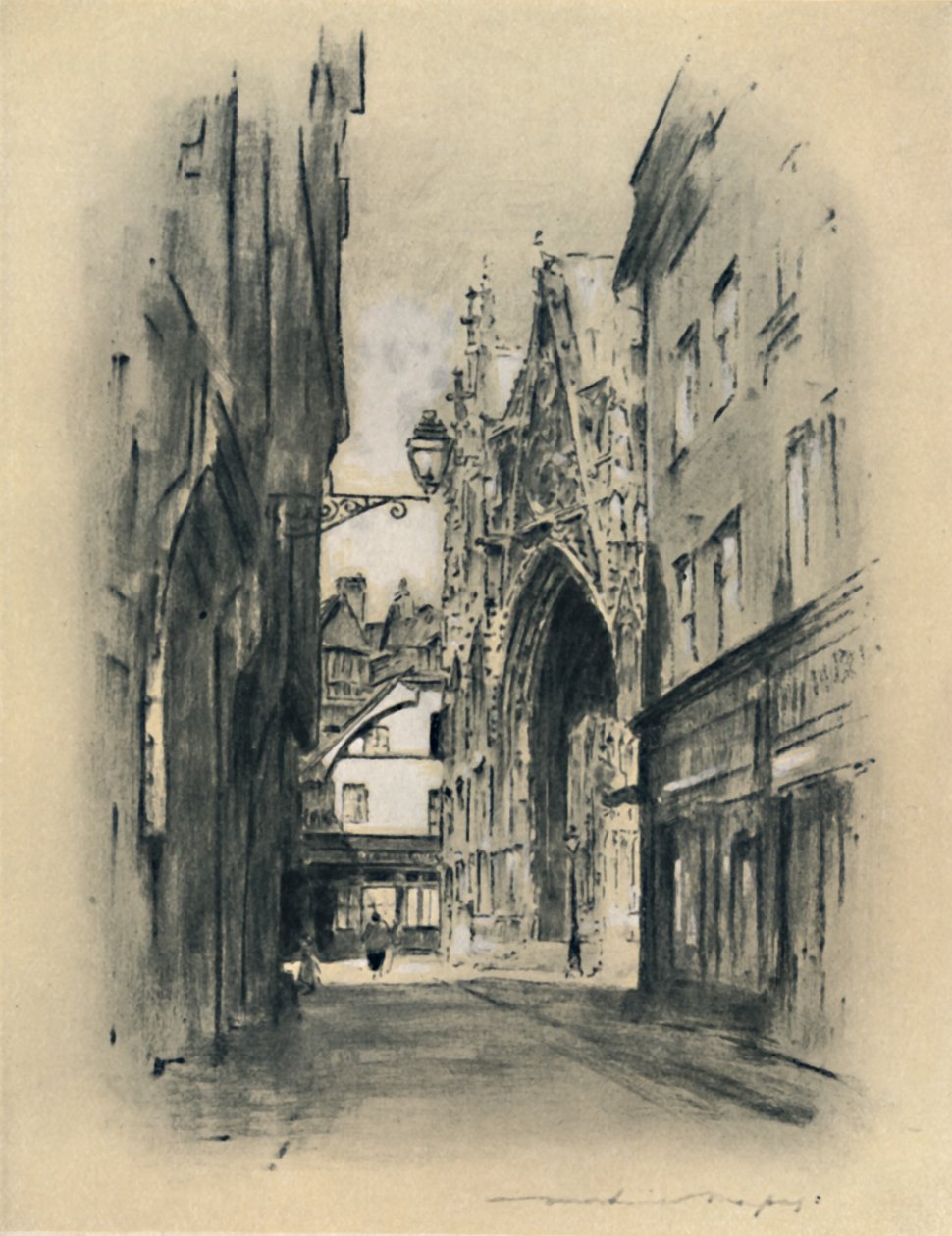 Lillebonnen katedraali, 1903 tekijältä Mortimer L Menpes