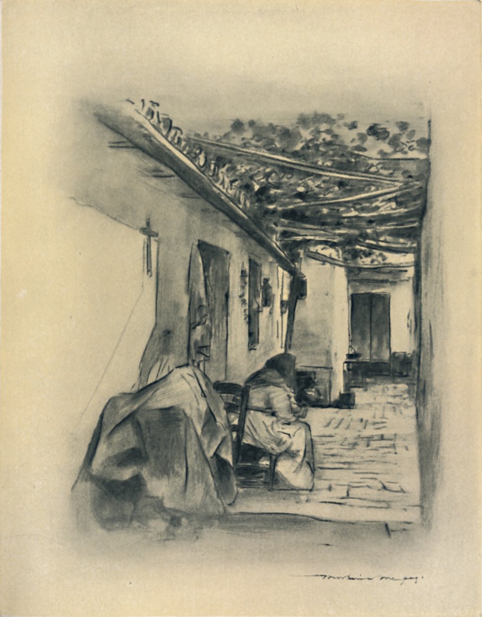 "Sevillan piha", 1903. tekijältä Mortimer L Menpes