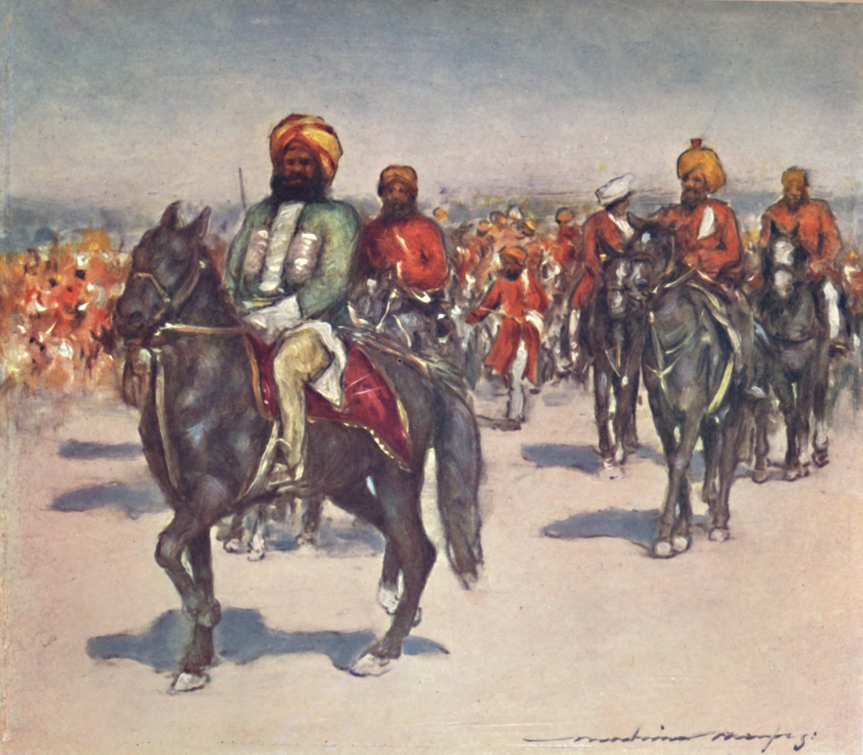 "Native Horsemen in the Review of Native Retainers", 1903 tekijältä Mortimer L Menpes