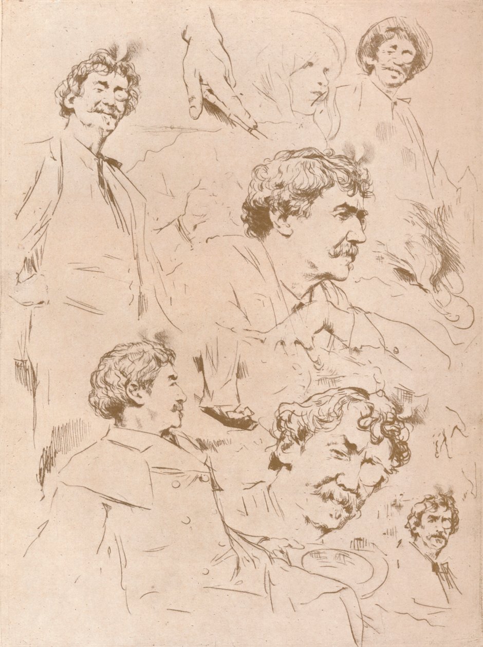 "Muotokuvatutkimukset", c1880, 1904 tekijältä Mortimer L Menpes