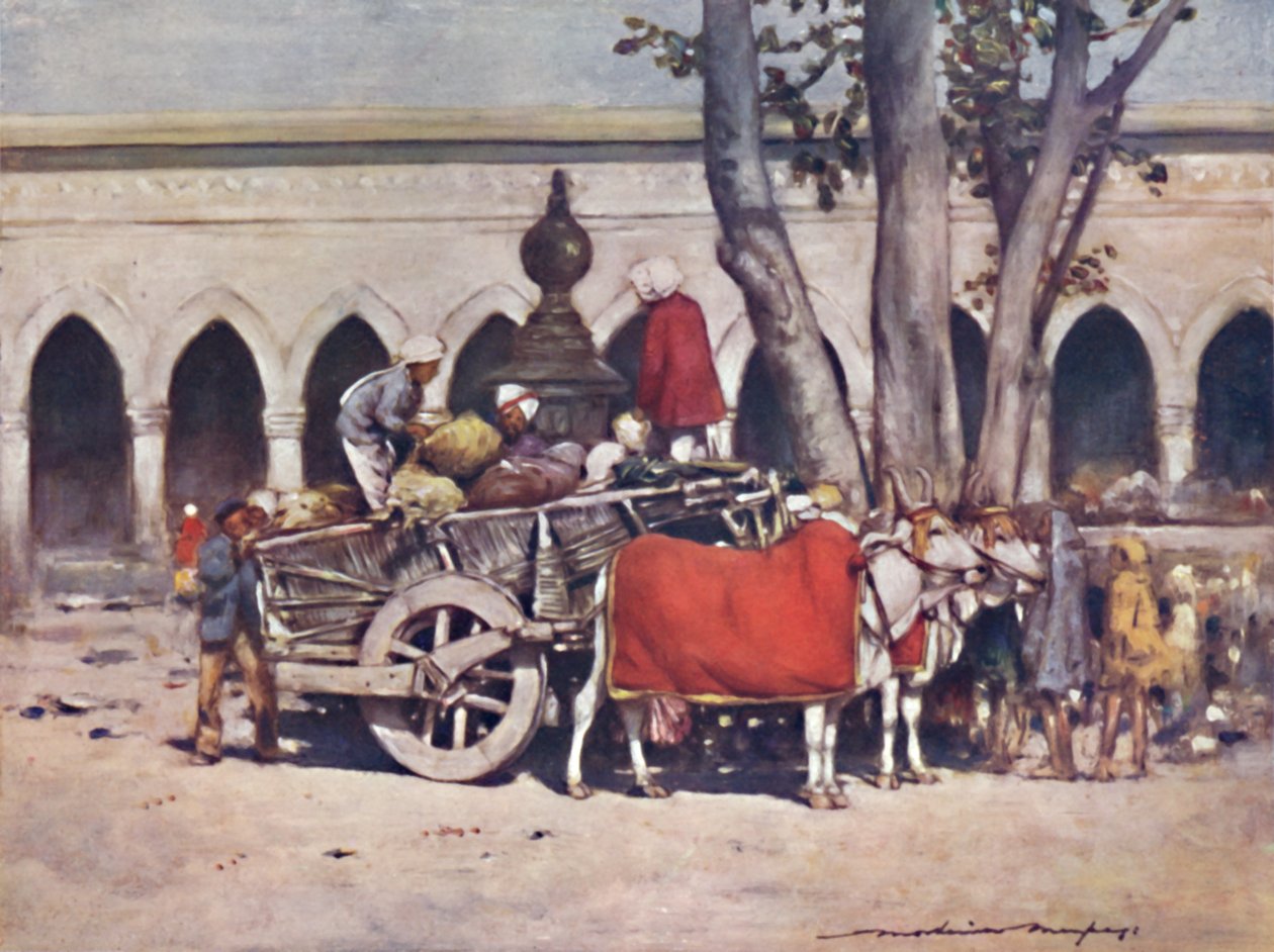 "Kohtaus rautatieaseman ulkopuolella Delhi Durbarin aikana", 1903 tekijältä Mortimer L Menpes