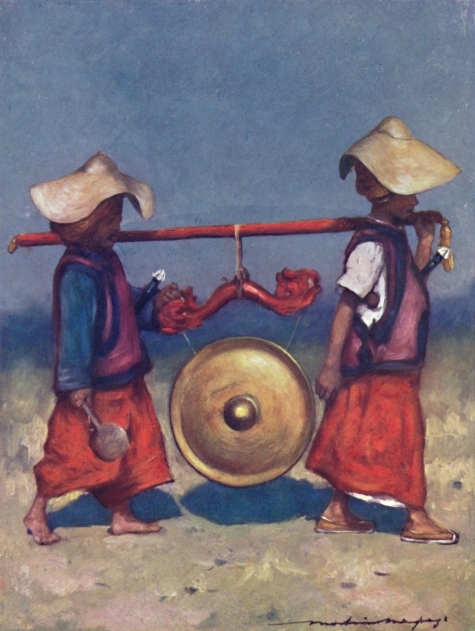 "Shan Retainers kuljettaa Brass Gong", 1903 tekijältä Mortimer L Menpes