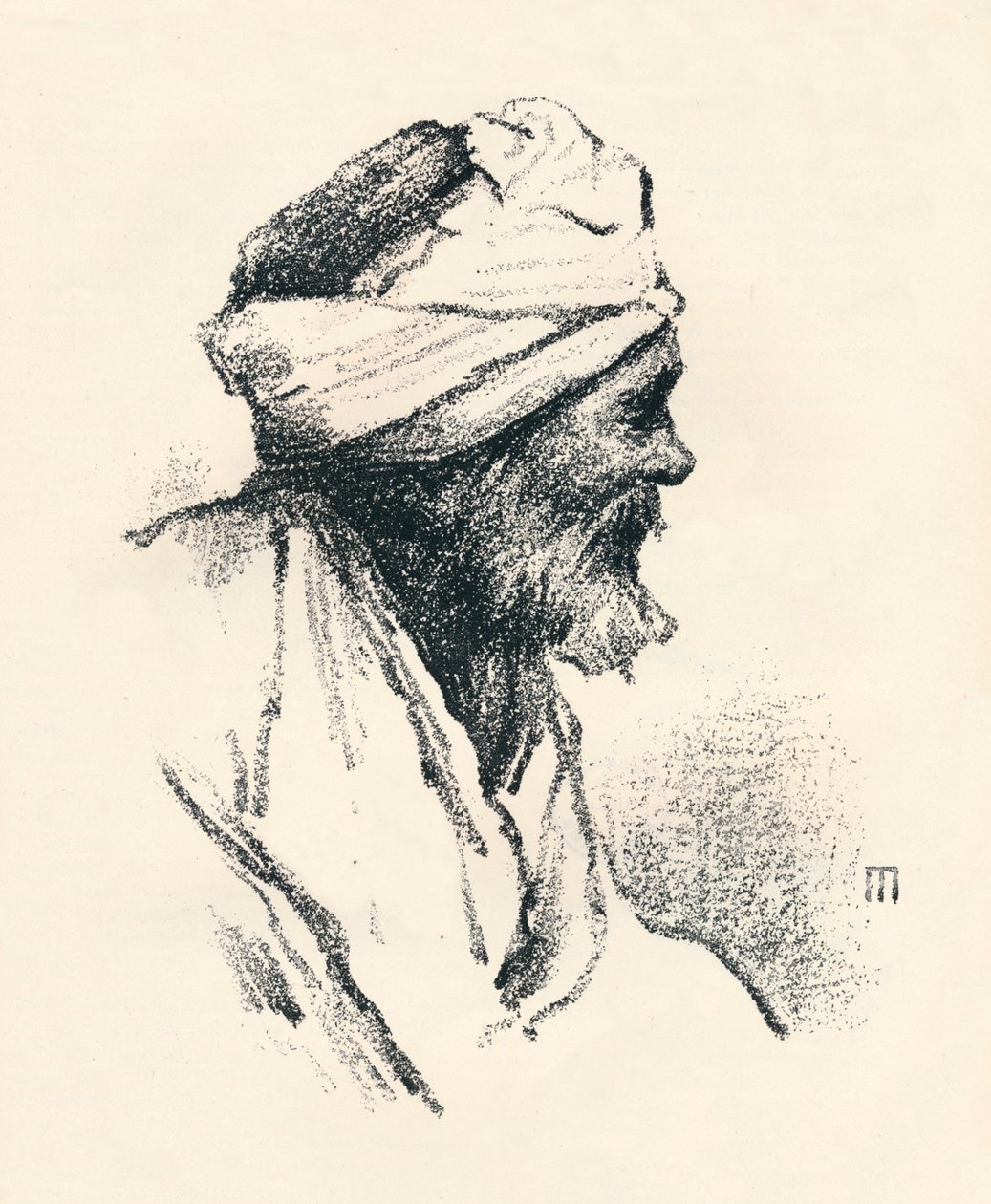 "Study of a Head", c1893, 1894 tekijältä Mortimer L Menpes
