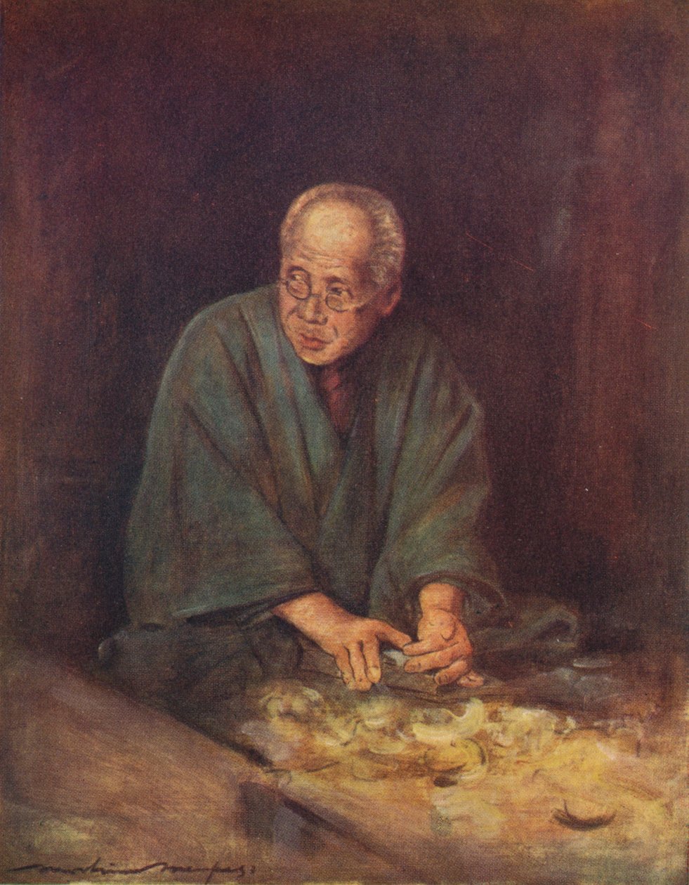 "The Carpenter", c1887, 1901 tekijältä Mortimer L Menpes