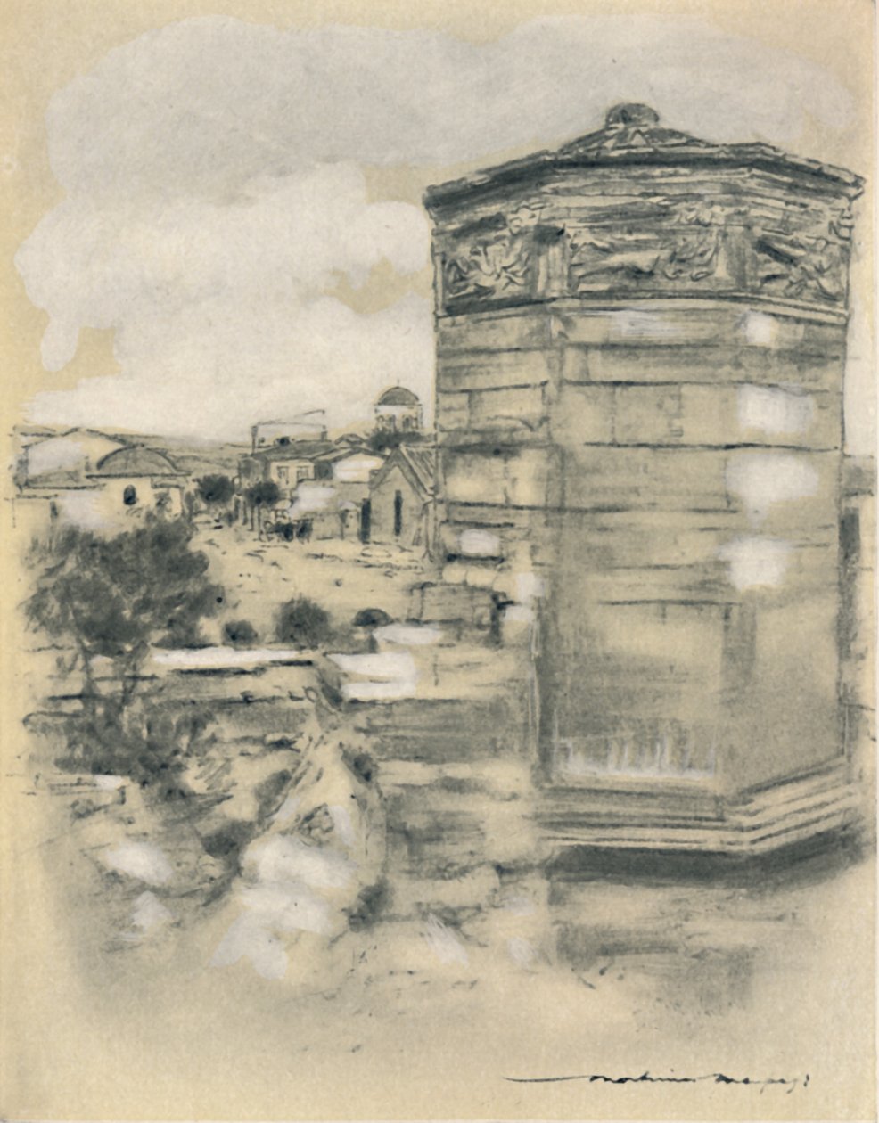 "Tuulten torni, Ateena", 1903 tekijältä Mortimer L Menpes