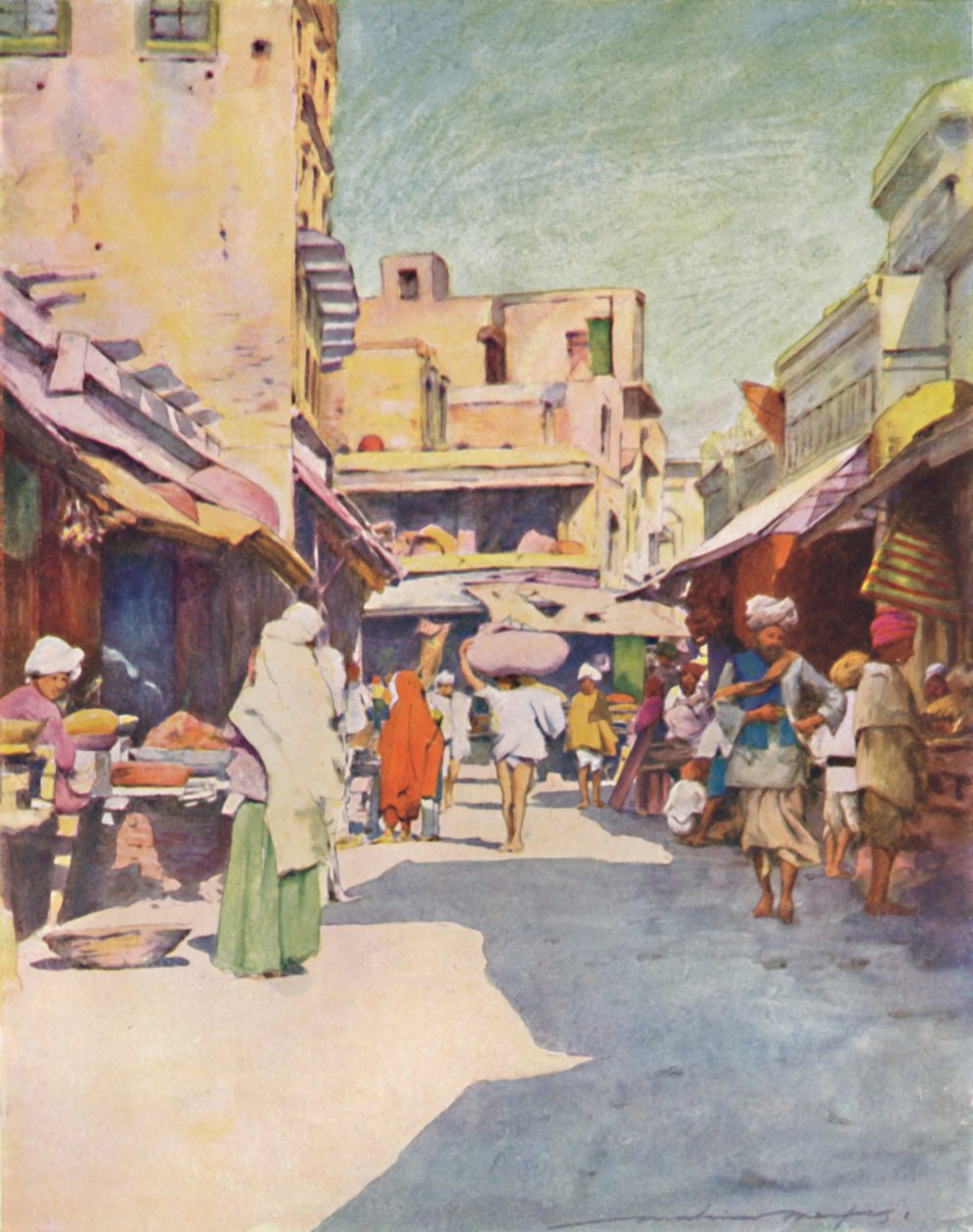 Bazaari Amritsarissa, 1905 tekijältä Mortimer Ludington Menpes