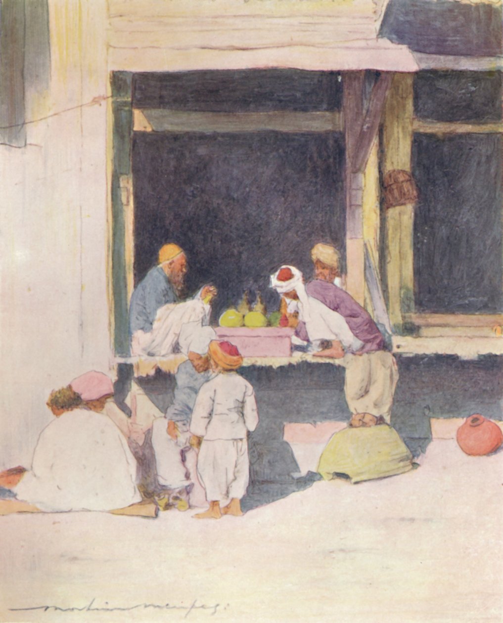 Peshawurin basaari, 1905 tekijältä Mortimer Ludington Menpes