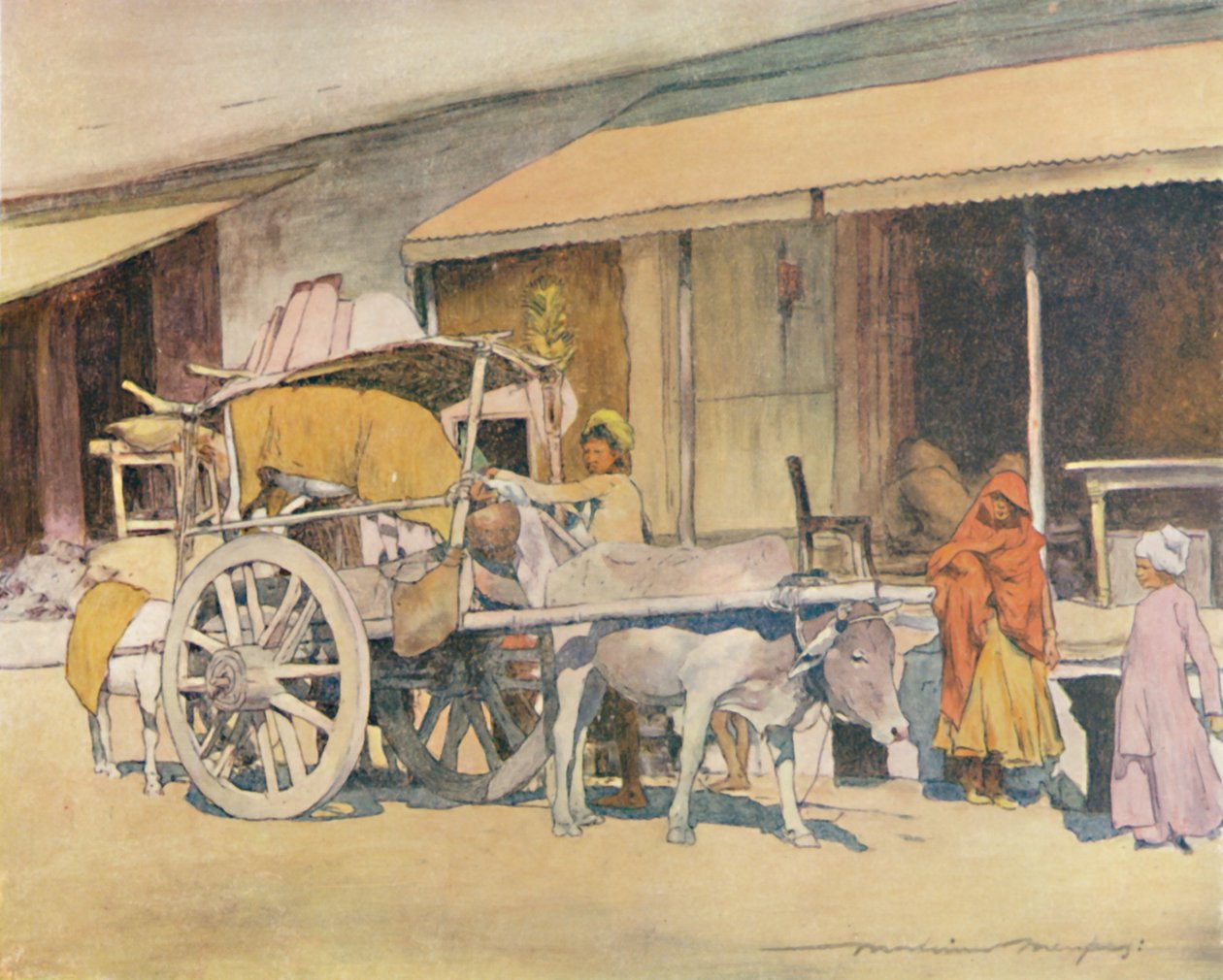 Härkäkärry, Ajmere, 1905 tekijältä Mortimer Ludington Menpes