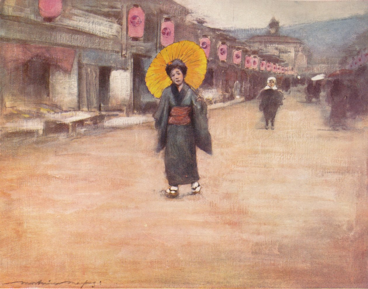Katu Kiotossa, n. 1887, 1901 tekijältä Mortimer Ludington Menpes