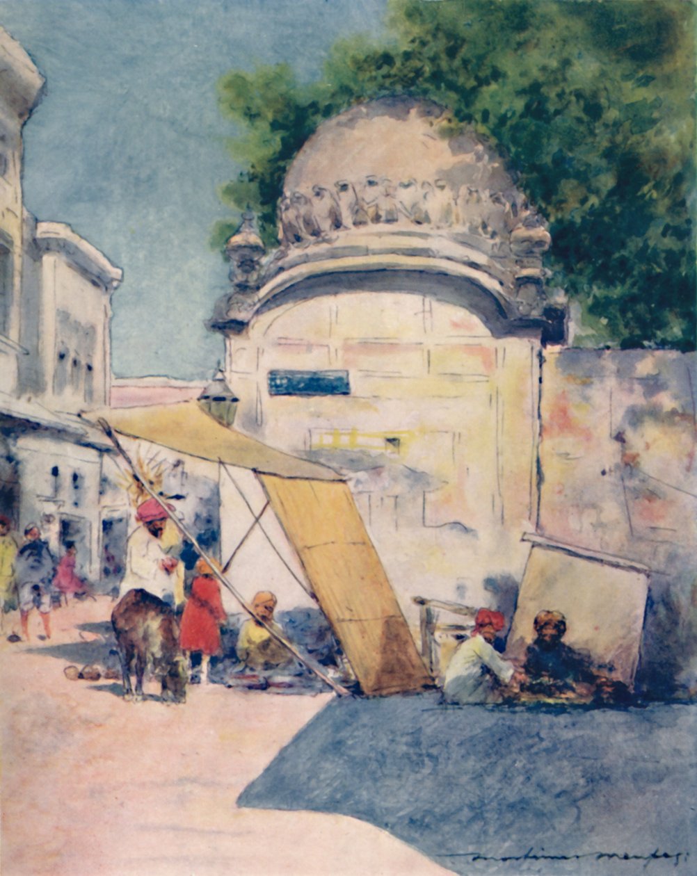Street Cornerissa, Amritsarissa, 1905 tekijältä Mortimer Ludington Menpes